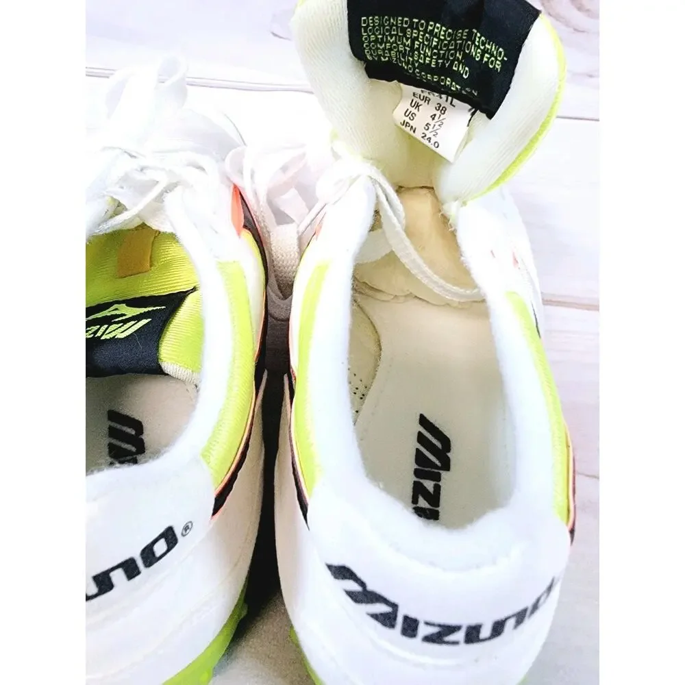 Vintage Mizuno Cross Mens 5.5 Womens 7 Track & Field Shoes White Yellow NEW
